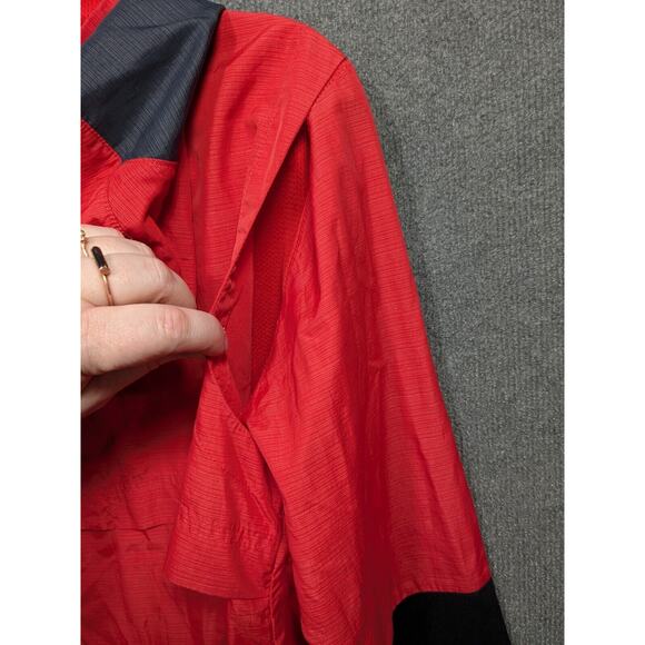 Nike Football Windbreaker Hoodie Mens Small Lightweight Player Jacket Red Black - Picture 10 of 12